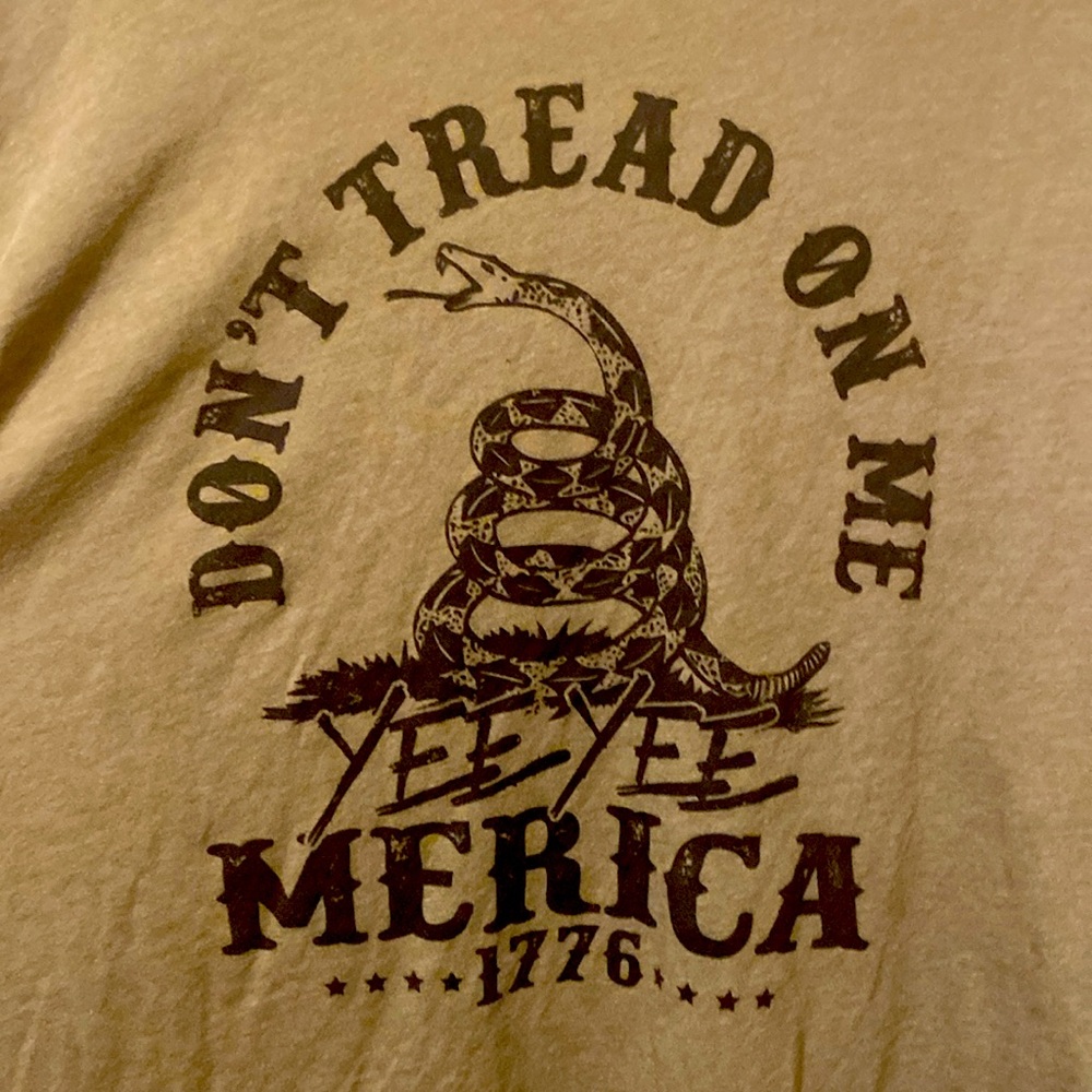 Unisex Yee Yee  Olive Don't Tread On Me Tee Short Sleeve Crew Neck 3XL - Picture 2 of 5